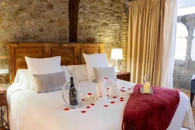 Cama o camas de una habitación en Hotel La Freixera