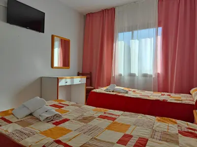 Cama o camas de una habitación en Hostal Restaurante Venta del Barro