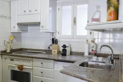 Una cocina o zona de cocina en Acogedor apartamento rural para escapada tranquila