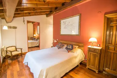 Cama o camas de una habitación en Acogedor apartamento rural para escapada tranquila