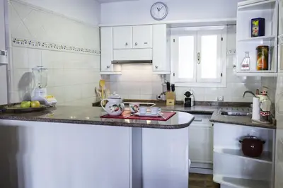 Una cocina o zona de cocina en Acogedor apartamento rural para escapada tranquila