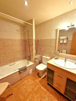 Un baño de Sierco Apartamentos Ainsa