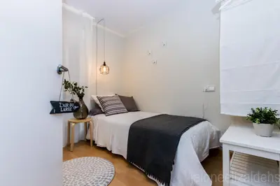 Cama o camas de una habitación en The Estafeta View Apartment