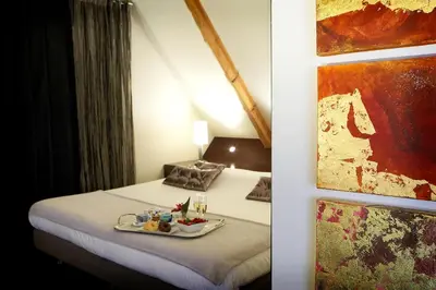 Cama o camas de una habitación en Hotel Sant Roc