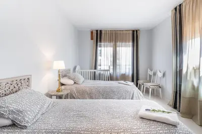 Cama o camas de una habitación en Apartamento Pirineo Aragonés