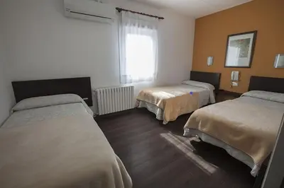 Cama o camas de una habitación en Hotel Alegret