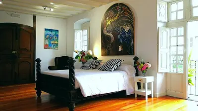 Cama o camas de una habitación en Hostal Palacio Jaureguia