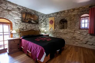 Cama o camas de una habitación en Castillo de Añón de Moncayo