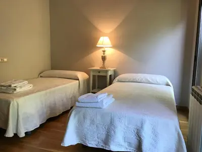 Cama o camas de una habitación en Apartamento Balcon De Jaca I