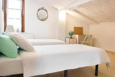 Cama o camas de una habitación en Vivienda Rural Casa Javier Lacunza