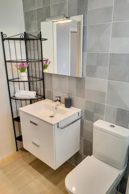 Un baño de Apartamentos San Lázaro