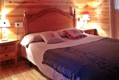 Cama o camas de una habitación en Bungalows Nou Camping