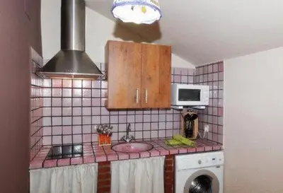 Una cocina o zona de cocina en Apartamentos Pirineos Ordesa