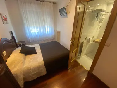 Cama o camas de una habitación en Hotel La Rambla
