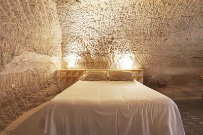 Cama o camas de una habitación en Cuevas de las Bardenas