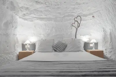 Cama o camas de una habitación en Cuevas de las Bardenas