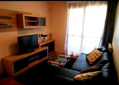 Una televisión o centro de entretenimiento en Apartamento Pirineo Aragonés