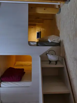 Cama o camas de una habitación en Hostería de Curtidores