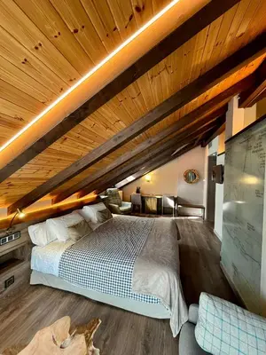 Cama o camas de una habitación en Hotel Boutique La Neu