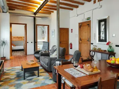 Zona de estar de Les Voltes I - 2BD hidden gem in hilltop wine village