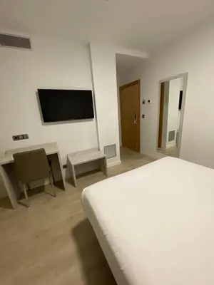 Una televisión o centro de entretenimiento en Hostal Pirineos Ainsa