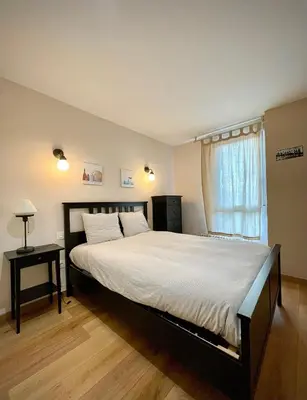Cama o camas de una habitación en Jaca Rincón del Pirineo