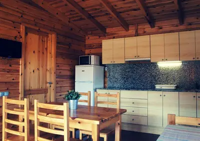 Una cocina o zona de cocina en Camping Els Ports