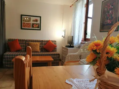 Zona de estar de Apartaments Pleta Bona a la Vall de Boí