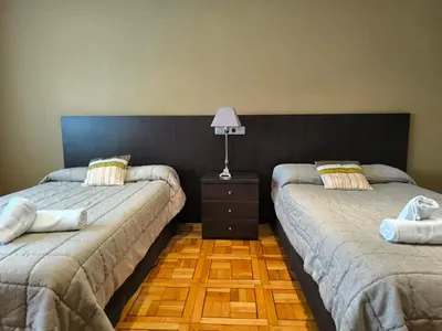 Cama o camas de una habitación en Hotel Santa Barbara