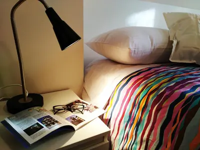 Cama o camas de una habitación en Ático en Pamplona