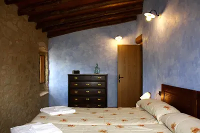 Cama o camas de una habitación en Charming Villa in Llobera with Private Pool