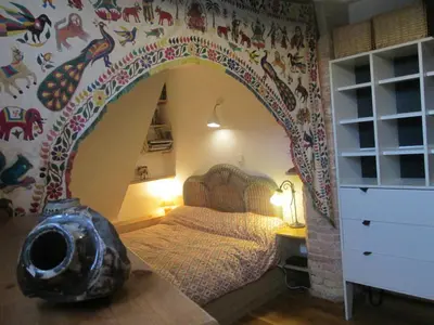 Cama o camas de una habitación en Plaza Consistorial