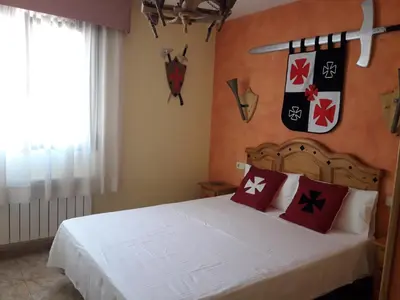Cama o camas de una habitación en Hostal Casa Barcelo