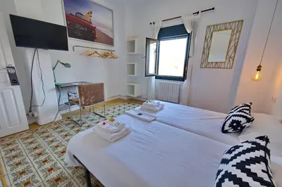 Cama o camas de una habitación en Pension Casa Pinilla