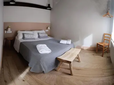 Cama o camas de una habitación en Atico Estafeta
