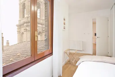 Cama o camas de una habitación en Apartamento con vistas en centro histórico