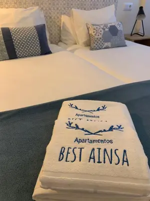 Cama o camas de una habitación en Apartamentos Best Ainsa