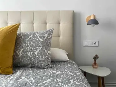 Cama o camas de una habitación en Apartamento Ayla Camino de Santiago