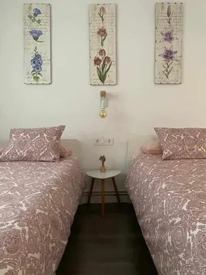 Cama o camas de una habitación en Apartamento Ayla Camino de Santiago