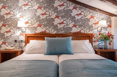 Cama o camas de una habitación en Hotel Venta de Ulzama