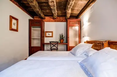 Cama o camas de una habitación en Casas Rurales Molinias