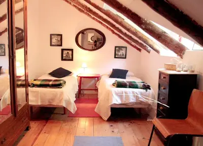 Cama o camas de una habitación en Jardín de Hoz