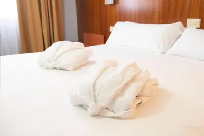 Cama o camas de una habitación en Hotel Beratxa