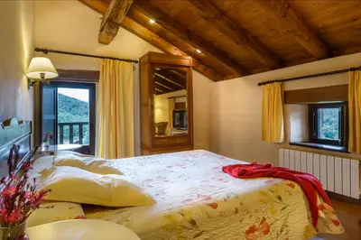 Cama o camas de una habitación en Hotel Akerreta