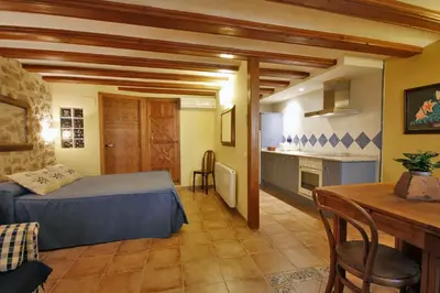 Cama o camas de una habitación en Apartamentos Santa Agueda
