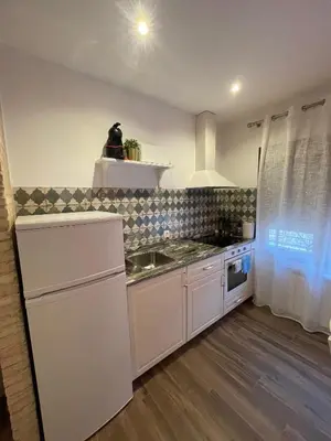 Una cocina o zona de cocina en Apartahotel Belchite
