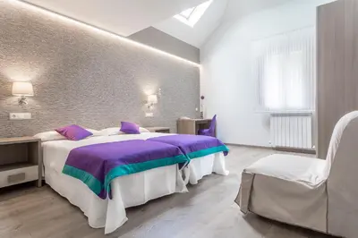 Cama o camas de una habitación en Hotel Rural Auñamendi