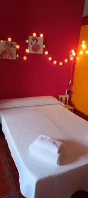 Cama o camas de una habitación en Casa Rural Reyes