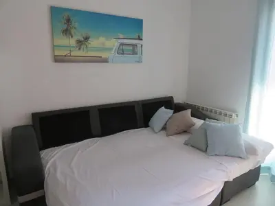 Cama o camas de una habitación en Alcañiz Flats I