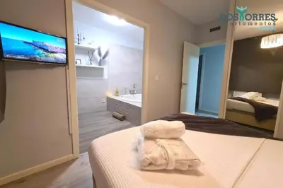Cama o camas de una habitación en Dos Torres Bárbol - Jacuzzi privado